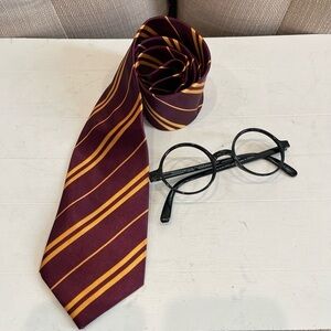 Harry Potter Tie Gryffindor and Plastic Glasses Adult OS